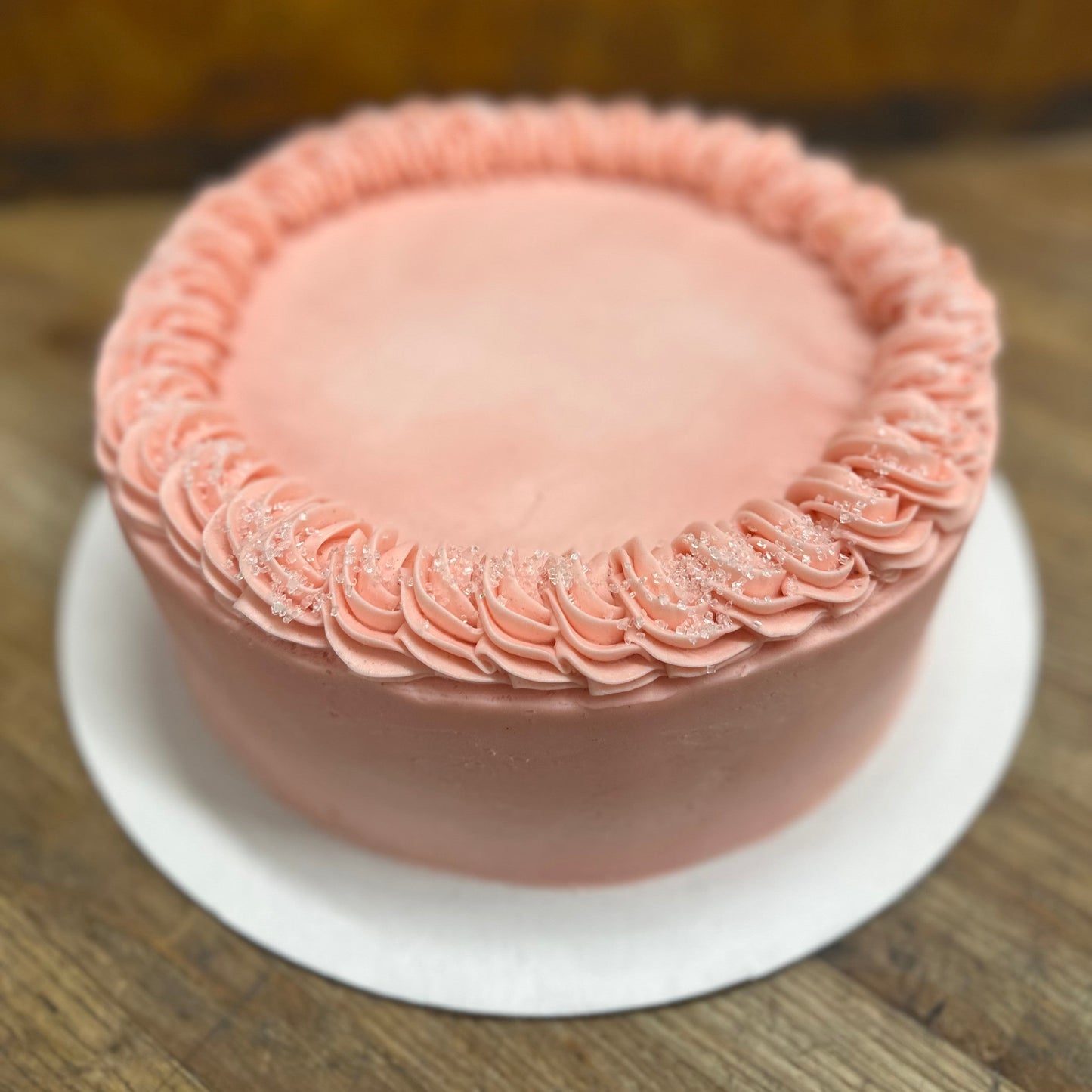 Vanilla Bean Cake with Strawberry Filling & Champagne Buttercream