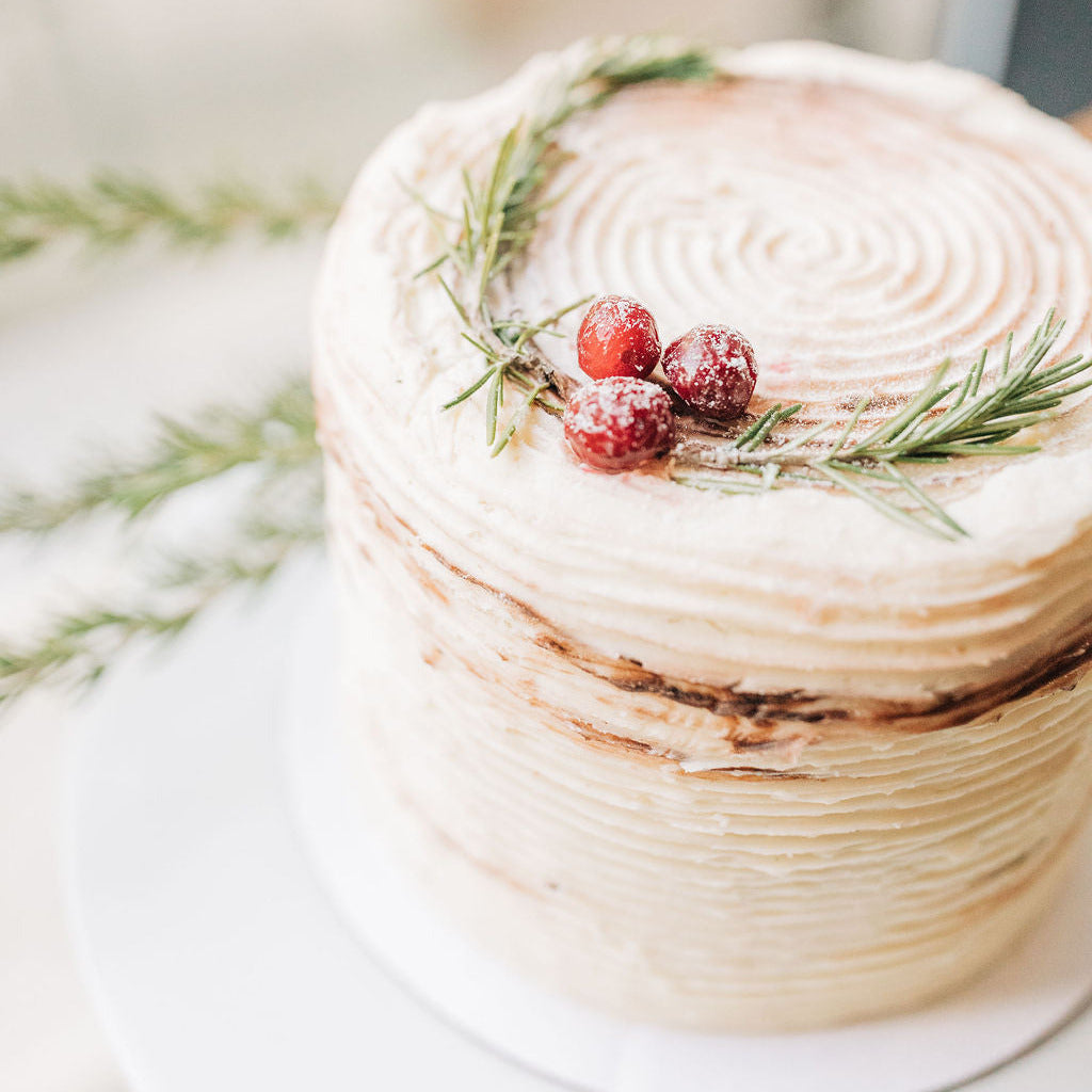 Vanilla Bean Cake with Cran-Raspberry Filling