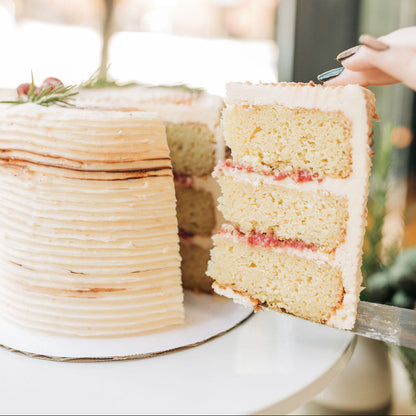 Vanilla Bean Cake with Cran-Raspberry Filling