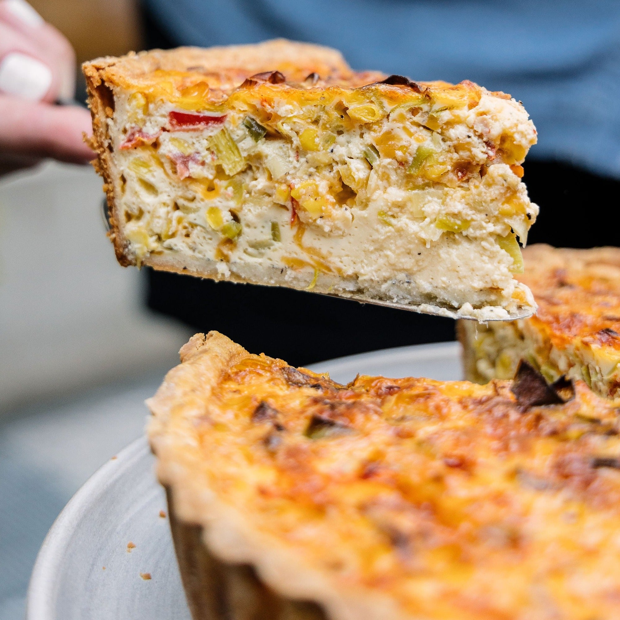 GF Heirloom Tomato, Corn, & Leek Quiche Camino Bakery
